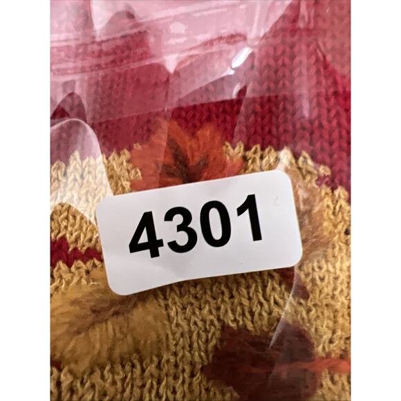 Vintage Northern Isles Sweater Womens Size Medium Red Puppy Dog Fall Leaves - Picture 9 of 9